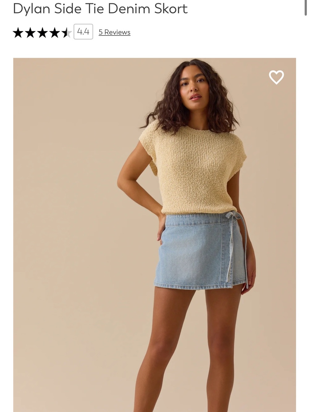 Dylan Side Tie Denim Skort - Light Blue